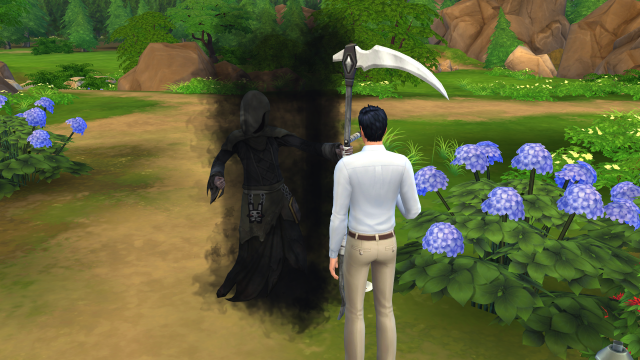 The best example of this. Lucas happens to run into Grimmy at the park! Seriously like half of my plot came from this chance meeting. Thank you, random dead townie. Your sacrifice helped my story :P